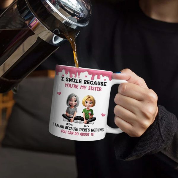 I Smile Because You Are My Brother Sister - Personalized White Edge-to-Edge Mug I Smile Because You Are My Brother Sister - Personalized White Edge-to-Edge Mug