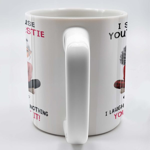 I Smile Because You're My Bestie, Two Girls Sitting - Personalized Custom Coffee Mug - BST387_MG I Smile Because You're My Bestie, Two Girls Sitting - Personalized Custom Coffee Mug - BST387_MG