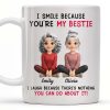 I Smile Because You're My Bestie, Two Girls Sitting - Personalized Custom Coffee Mug - BST387_MG I Smile Because You're My Bestie, Two Girls Sitting - Personalized Custom Coffee Mug - BST387_MG