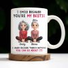 I Smile Because You're My Bestie, Two Girls Sitting - Personalized Custom Coffee Mug - BST387_MG I Smile Because You're My Bestie, Two Girls Sitting - Personalized Custom Coffee Mug - BST387_MG