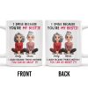 I Smile Because You're My Bestie, Two Girls Sitting - Personalized Custom Coffee Mug - BST387_MG I Smile Because You're My Bestie, Two Girls Sitting - Personalized Custom Coffee Mug - BST387_MG