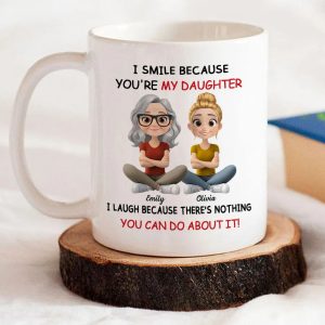 I Smile Because You're My Daughter, My Son - Personalized White Mug - Gift For Family | GR25 HH01