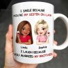 I Smile Because You're My Sister-In-Law, Two Women With Wine Glasses - Personalized Custom Coffee Mug - FAM771_MG I Smile Because You're My Sister-In-Law, Two Women With Wine Glasses - Personalized Custom Coffee Mug - FAM771_MG
