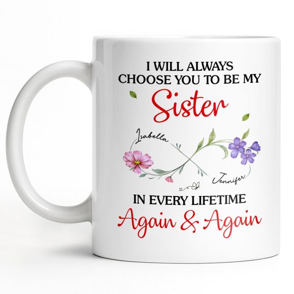 I Will Always Choose You To Be My Sister - Personalized Custom Coffee Mug - SIS008_MG I Will Always Choose You To Be My Sister - Personalized Custom Coffee Mug - SIS008_MG