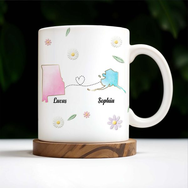 I Wish We Lived Closer With Daisy State Outlines - Personalized Custom Coffee Mug - BST049_MG I Wish We Lived Closer With Daisy State Outlines - Personalized Custom Coffee Mug - BST049_MG