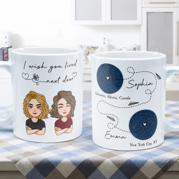 I Wish You Lived Next Door Star Map - Personalized Mug I Wish You Lived Next Door Star Map - Personalized Mug