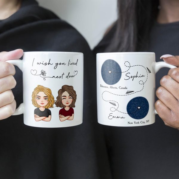 I Wish You Lived Next Door Star Map - Personalized Mug I Wish You Lived Next Door Star Map - Personalized Mug