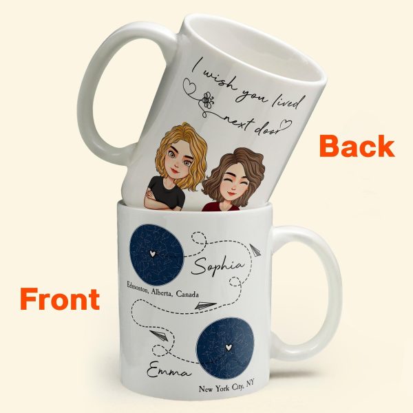 I Wish You Lived Next Door Star Map - Personalized Mug I Wish You Lived Next Door Star Map - Personalized Mug