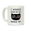 I Wonder What My Cat Named Me Coffee Mug I Wonder What My Cat Named Me Coffee Mug