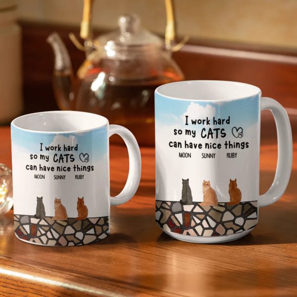 I Work Hard - Personalized White Edge-to-Edge Mug I Work Hard - Personalized White Edge-to-Edge Mug