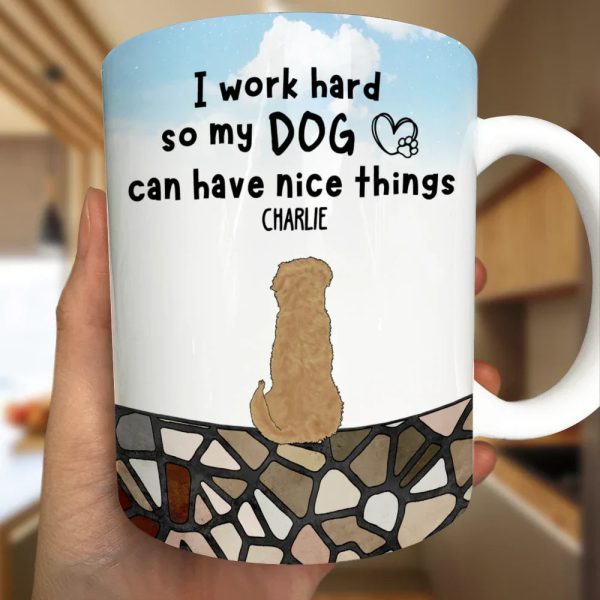 I Work Hard - Personalized White Edge-to-Edge Mug I Work Hard - Personalized White Edge-to-Edge Mug