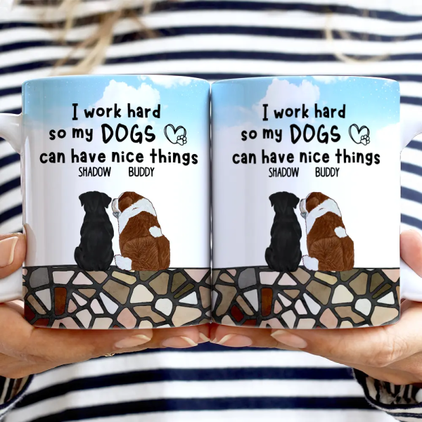 I Work Hard - Personalized White Edge-to-Edge Mug I Work Hard - Personalized White Edge-to-Edge Mug