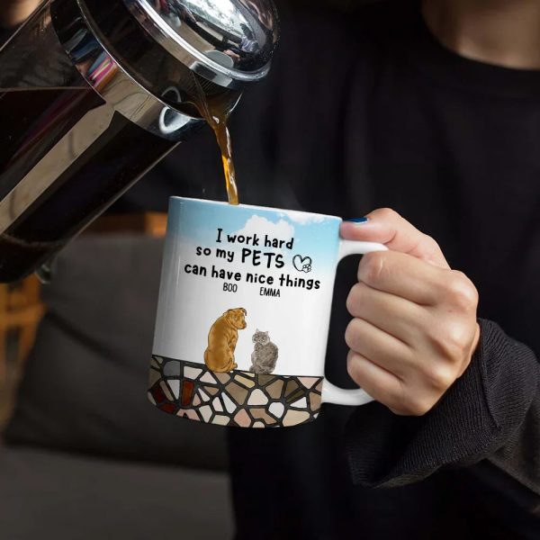 I Work Hard - Personalized White Edge-to-Edge Mug I Work Hard - Personalized White Edge-to-Edge Mug
