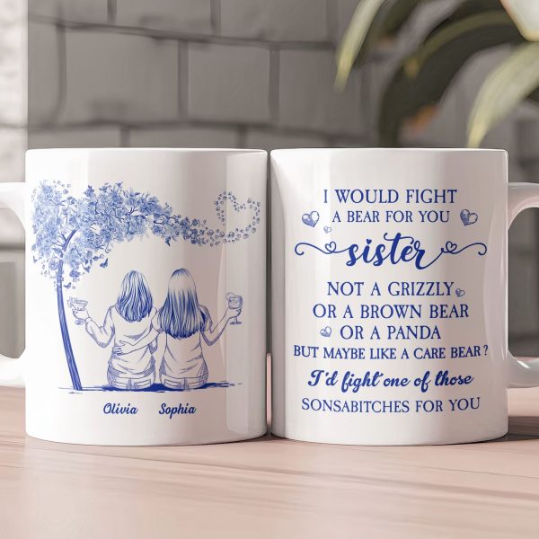 I Would Fight A Bear For You Toile De Jouy - Personalized Mug I Would Fight A Bear For You Toile De Jouy - Personalized Mug