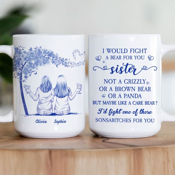 I Would Fight A Bear For You Toile De Jouy - Personalized Mug I Would Fight A Bear For You Toile De Jouy - Personalized Mug