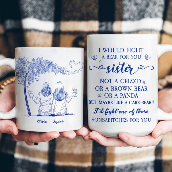I Would Fight A Bear For You Toile De Jouy - Personalized Mug I Would Fight A Bear For You Toile De Jouy - Personalized Mug