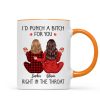 I'd Punch A Bitch For You Back View Pajamas Besties Personalized Mug, Christmas Funny Gift For Best Friends, BFF I'd Punch A Bitch For You Back View Pajamas Besties Personalized Mug, Christmas Funny Gift For Best Friends, BFF