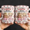 I'd Punch A [Censored] For You, Cartoon Girls With Ice Cream - Personalized Custom Coffee Mug - BST470_MG