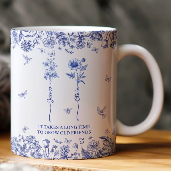 If Besties Were Flowers I'd Pick You - Toile De Jouy Birth Flowers - Personalized Mug If Besties Were Flowers I'd Pick You - Toile De Jouy Birth Flowers - Personalized Mug