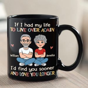 If I Had My Life To Live Over Again Retro Couple - Personalized Mug