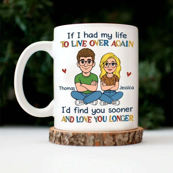 If I Had My Life To Live Over Again Retro Couple - Personalized Mug If I Had My Life To Live Over Again Retro Couple - Personalized Mug