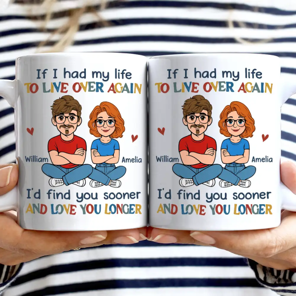 If I Had My Life To Live Over Again Retro Couple - Personalized Mug If I Had My Life To Live Over Again Retro Couple - Personalized Mug