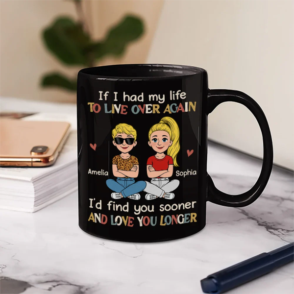 If I Had My Life To Live Over Again Retro Couple - Personalized Mug If I Had My Life To Live Over Again Retro Couple - Personalized Mug