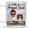 I'm A Proud Dad Of A Smart Daughter, Cityscape Design - Personalized Custom Coffee Mug - DAD207_MG