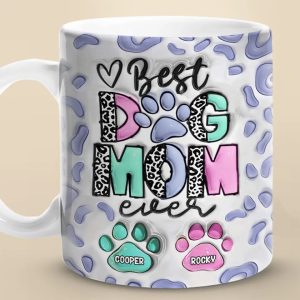 I'm Just A Full-Time Dog Mom - Dog Personalized Custom 3D Inflated Effect Printed Mug - Gift For Pet Owners, Pet Lovers