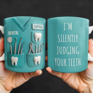 I'm Silently Judging Your Teeth - Personalized Custom Coffee Mug - GRAD314_MG