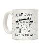 I'm Soft But I'm Trying Gym Cat Coffee Mug I'm Soft But I'm Trying Gym Cat Coffee Mug