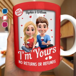 I'm Yours No Returns Or Refunds Toy Box Couple - Personalized White Edge-to-Edge Mug