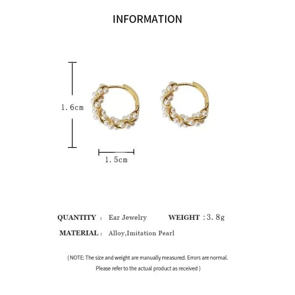 Imitation Pearl Small Round Hoop Earrings Imitation Pearl Small Round Hoop Earrings