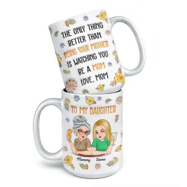 In Her Smile, I See My Own Heart Reflected - Family Personalized Custom 3D Inflated Effect Printed Mug - Gift For Daughter In Her Smile, I See My Own Heart Reflected - Family Personalized Custom 3D Inflated Effect Printed Mug - Gift For Daughter