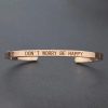 Inspirational Quotes Cuff Bracelet " DON'T WORRY BE HAPPY " Metal Engraved Bracelet Inspirational Quotes Cuff Bracelet " DON'T WORRY BE HAPPY " Metal Engraved Bracelet