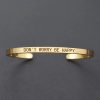 Inspirational Quotes Cuff Bracelet " DON'T WORRY BE HAPPY " Metal Engraved Bracelet Inspirational Quotes Cuff Bracelet " DON'T WORRY BE HAPPY " Metal Engraved Bracelet