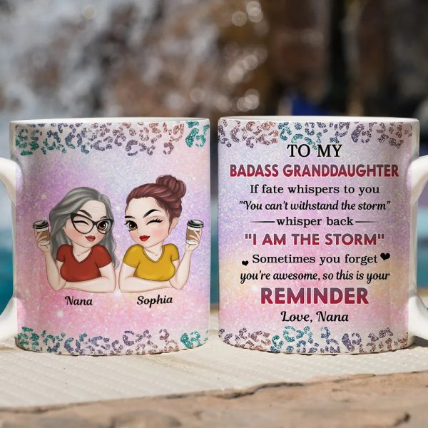 Inspirational White Ceramic Mug, A Special Gift from Mom or Grandma to Daughter or Granddaughter Inspirational White Ceramic Mug, A Special Gift from Mom or Grandma to Daughter or Granddaughter