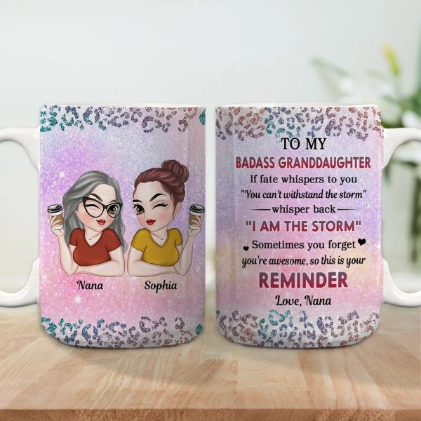 Inspirational White Ceramic Mug, A Special Gift from Mom or Grandma to Daughter or Granddaughter Inspirational White Ceramic Mug, A Special Gift from Mom or Grandma to Daughter or Granddaughter