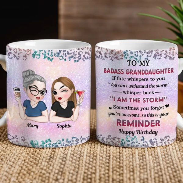 Inspirational White Ceramic Mug, A Special Gift from Mom or Grandma to Daughter or Granddaughter Inspirational White Ceramic Mug, A Special Gift from Mom or Grandma to Daughter or Granddaughter