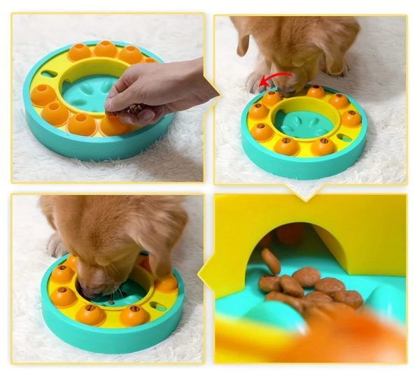 Interactive Dog Puzzle Toy - Spinning Food Dispenser