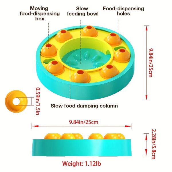 Interactive Dog Puzzle Toy - Spinning Food Dispenser