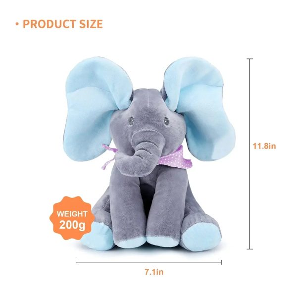 Interactive Singing Elephant Plush Toy with Moving Ears Interactive Singing Elephant Plush Toy with Moving Ears