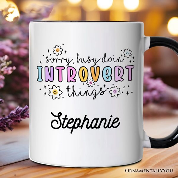 Introvert Things Mental Health Personalized Mug, Cute Spring Gift with Custom Name Introvert Things Mental Health Personalized Mug, Cute Spring Gift with Custom Name