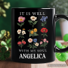 It Is Well With My Soul Christian Vintage Personalized Mug, Floral Bible Verse Gift with Custom Name