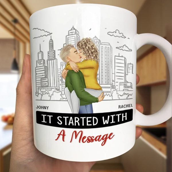 It Started With A Message Couples - Personalized Mug It Started With A Message Couples - Personalized Mug