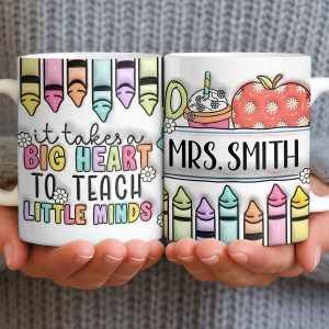 It Takes A Big Heart To Teach Little Minds Mug Design - Personalized Custom Coffee Mug - TEACH066_MG