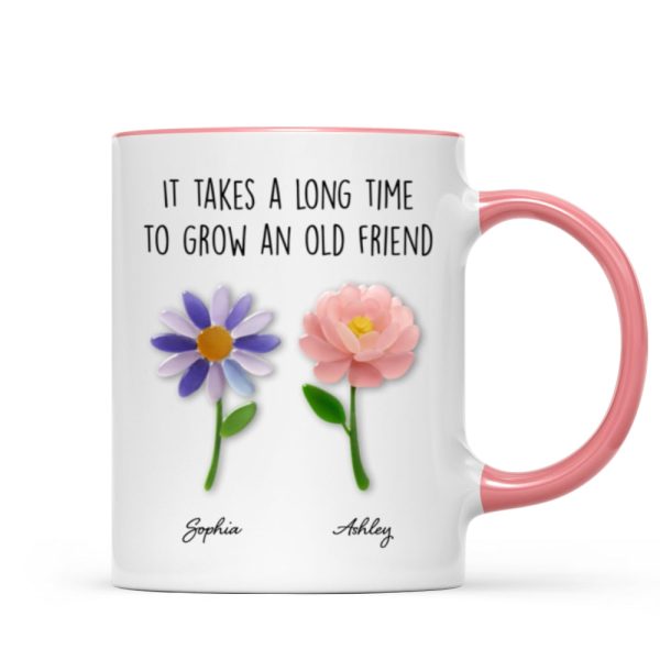 It Takes a Long Time to Grow an Old Friend, Custom Birth Month Flower - Personalized Mug - Christmas Gift for Best Friends It Takes a Long Time to Grow an Old Friend, Custom Birth Month Flower - Personalized Mug - Christmas Gift for Best Friends