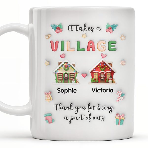 It Takes A Village Thank You For Being Part Of Ours - Personalized Custom Coffee Mug - XMAS041_MG It Takes A Village Thank You For Being Part Of Ours - Personalized Custom Coffee Mug - XMAS041_MG