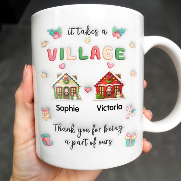 It Takes A Village Thank You For Being Part Of Ours - Personalized Custom Coffee Mug - XMAS041_MG It Takes A Village Thank You For Being Part Of Ours - Personalized Custom Coffee Mug - XMAS041_MG