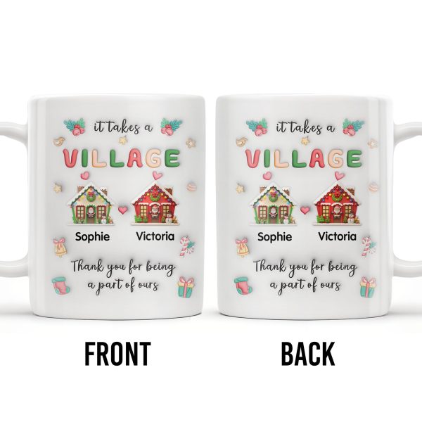It Takes A Village Thank You For Being Part Of Ours - Personalized Custom Coffee Mug - XMAS041_MG It Takes A Village Thank You For Being Part Of Ours - Personalized Custom Coffee Mug - XMAS041_MG